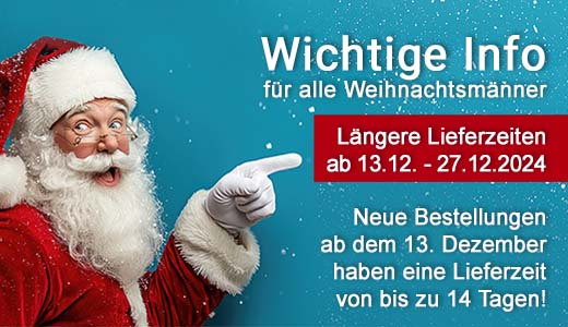 Achtung Weihnachtsmänner - Info Lieferzeiten